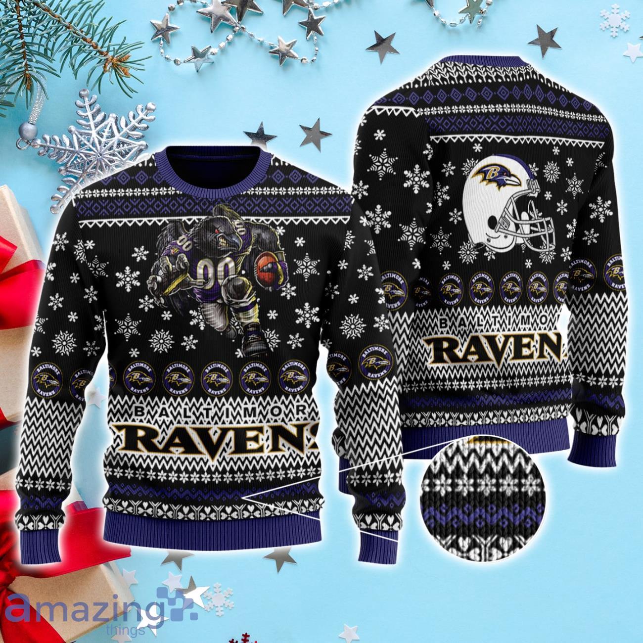 LIMITED Baltimore Ravens Ugly Sweatshirt Christmas 3D Hoodie