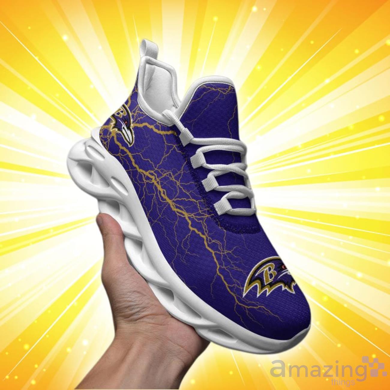 Baltimore Ravens Lightning Pattern Limited Edition Christmas Max Soul Shoes image Baltimore Ravens Lightning Pattern Limited Edition Christmas Max Soul Shoes Product Photo 2