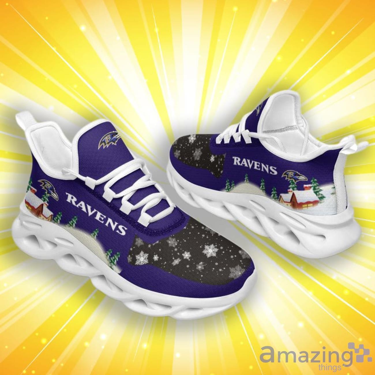 Baltimore Ravens X Max Pattern Print Limited Edition Christmas Max Soul Shoes image Baltimore Ravens X-Max Pattern Print Limited Edition Christmas Max Soul Shoes Product Photo 2
