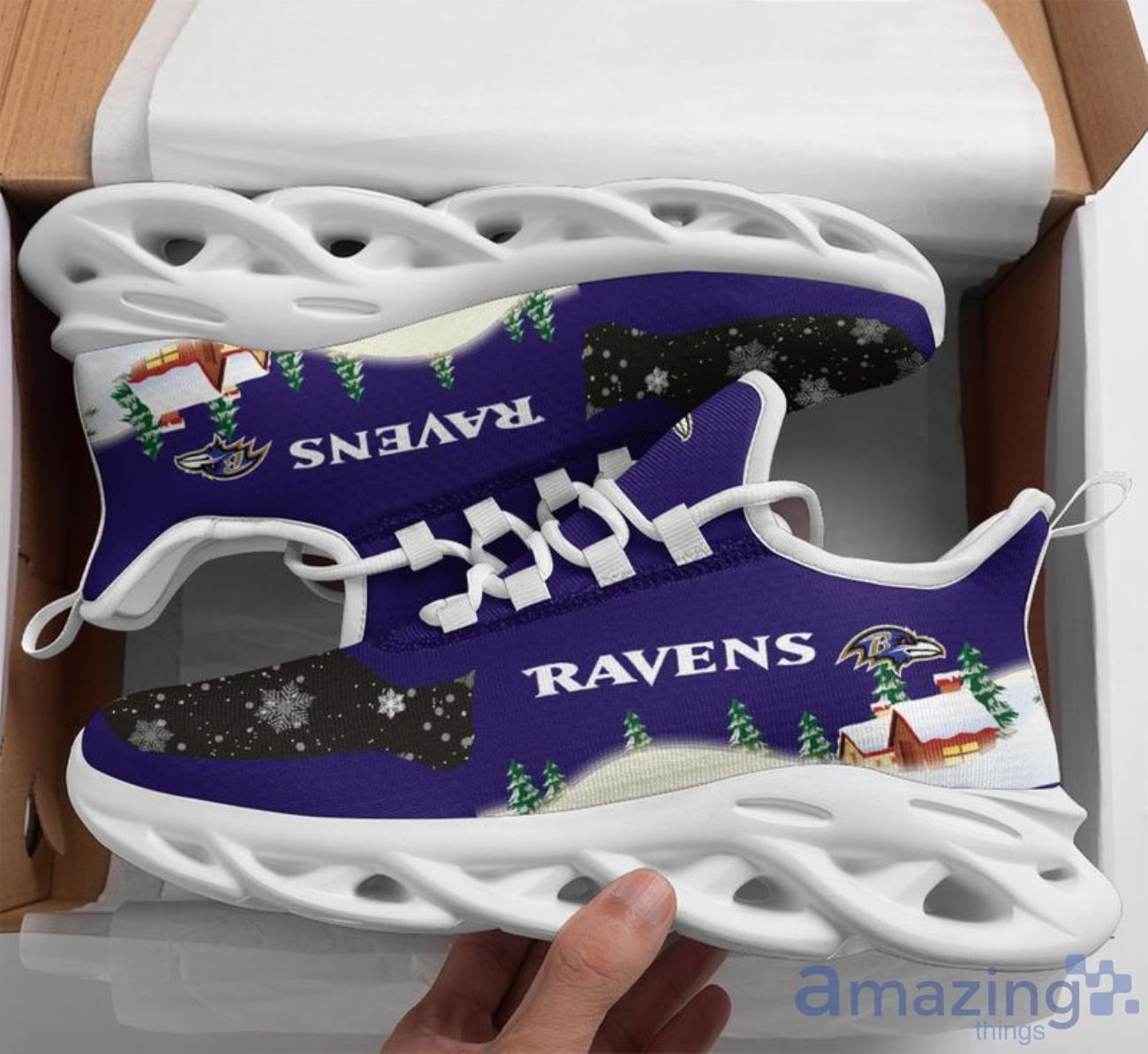 Baltimore Ravens X Max Pattern Print Limited Edition Christmas Max Soul Shoes image Baltimore Ravens X-Max Pattern Print Limited Edition Christmas Max Soul Shoes Product Photo 1