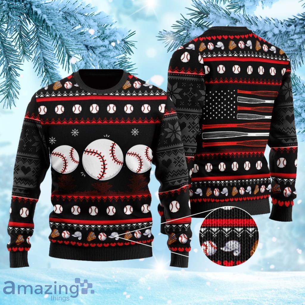 Baseball Balls Ugly Christmas Sweater image Baseball Balls Ugly Christmas Sweater Product Photo 1