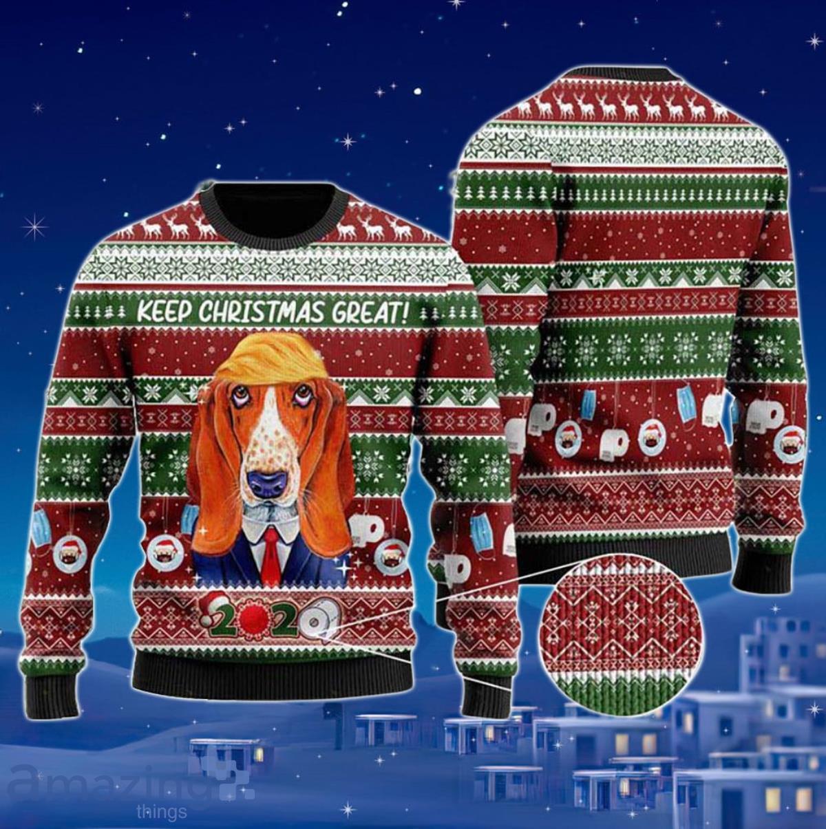 Basset Hound Keep Christmas Great Ugly Christmas Sweater Impressive Gift For Men And Women image Basset Hound Keep Christmas Great Ugly Christmas Sweater Impressive Gift For Men And Women Product Photo 1