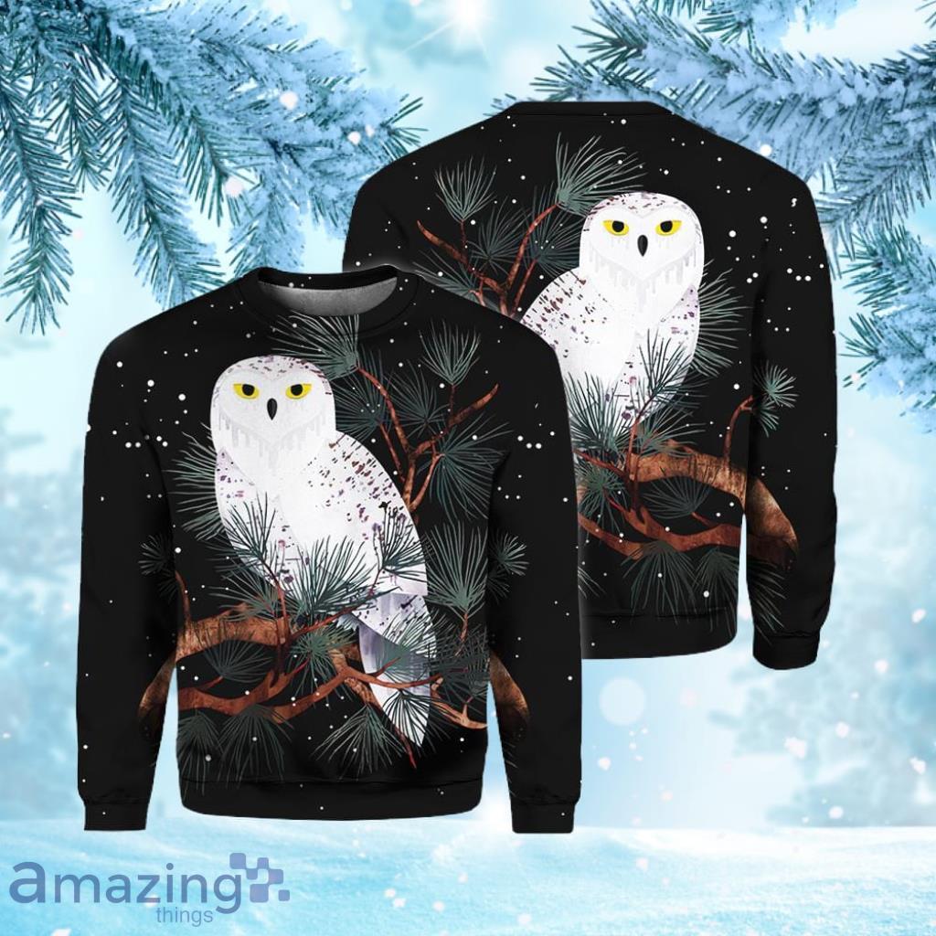 Beautiful Owl Crewneck Sweatshirt Christmas Ugly Sweater 3D Gift Halloween image Beautiful Owl Crewneck Sweatshirt Christmas Ugly Sweater 3D Gift Halloween Product Photo 1