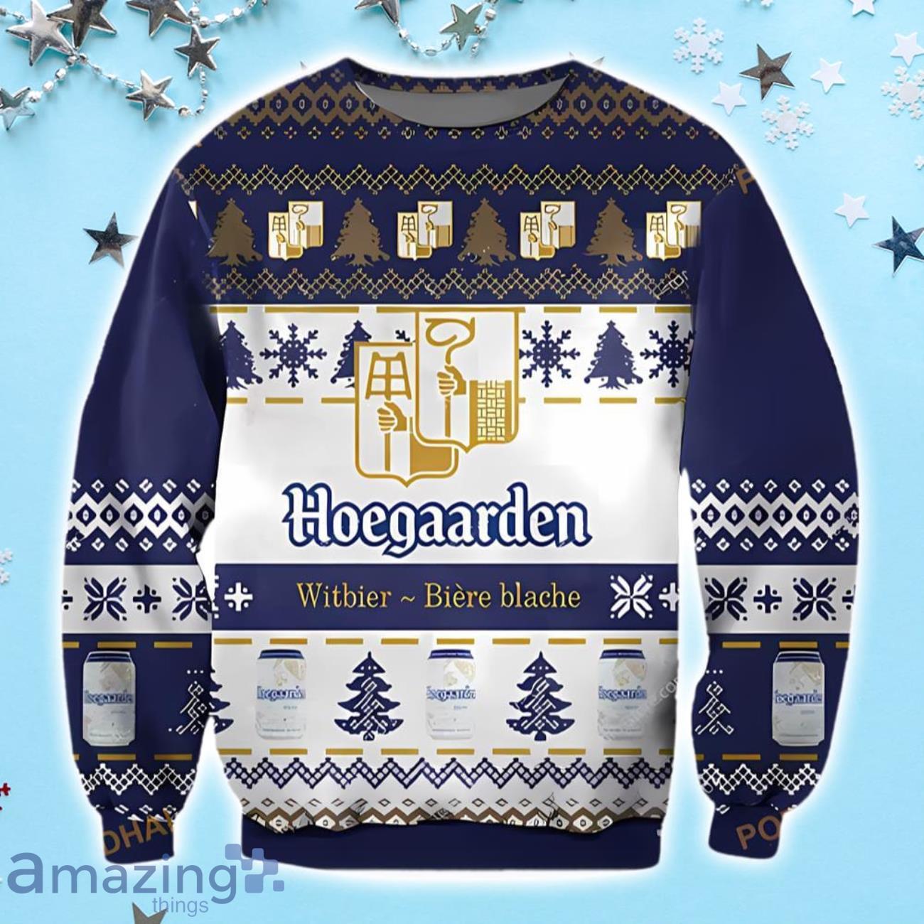 Belgian Hoegaarden Beer 3D Ugly Christmas Sweater image Belgian Hoegaarden Beer 3D Ugly Christmas Sweater Product Photo 1