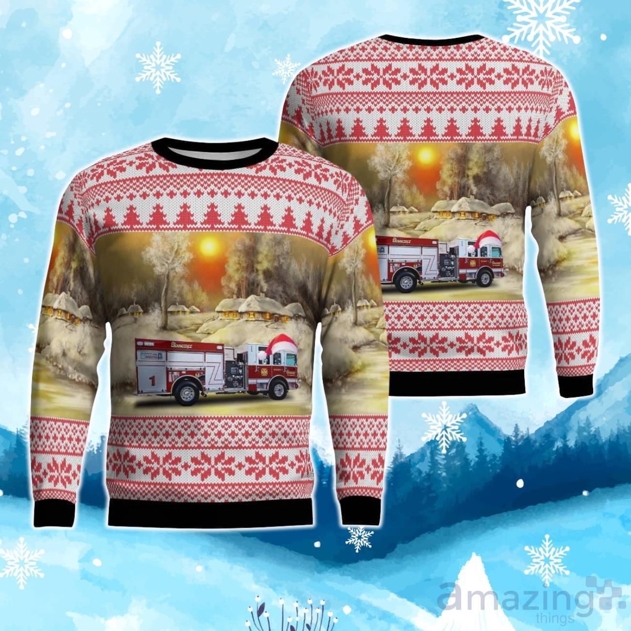 Bessemer, Alabama, Bessemer Fire Department Ugly Christmas Sweater image Bessemer, Alabama, Bessemer Fire Department Ugly Christmas Sweater Product Photo 1