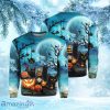 Black Cat Halloween Pumpkin Crewneck Sweatshirt Christmas Ugly Sweater 3D Gift Halloween