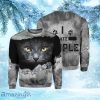 Black Cat I Hate People Christmas Ugly Sweater 3D Gift Halloween