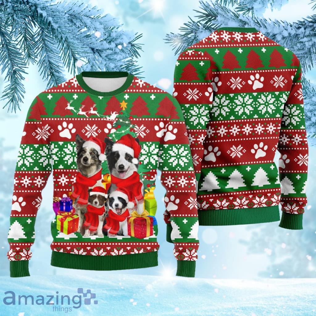 Border collie clearance ugly christmas sweater