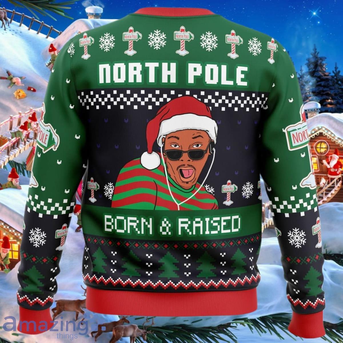 Born and Raised Fresh Prince of Bel Air Ugly Christmas Sweater