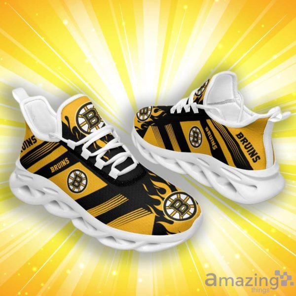 Boston Bruins Stripe And Fire Pattern Max Soul Shoes Special Style For Fans Product Photo 3