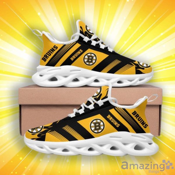 Boston Bruins Stripe And Fire Pattern Max Soul Shoes Special Style For Fans Product Photo 4