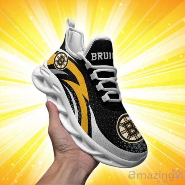 Boston Bruins Triangle Abstract Pattern Max Soul Shoes Special Style For Fans Product Photo 2