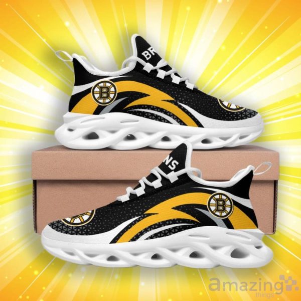 Boston Bruins Triangle Abstract Pattern Max Soul Shoes Special Style For Fans Product Photo 3