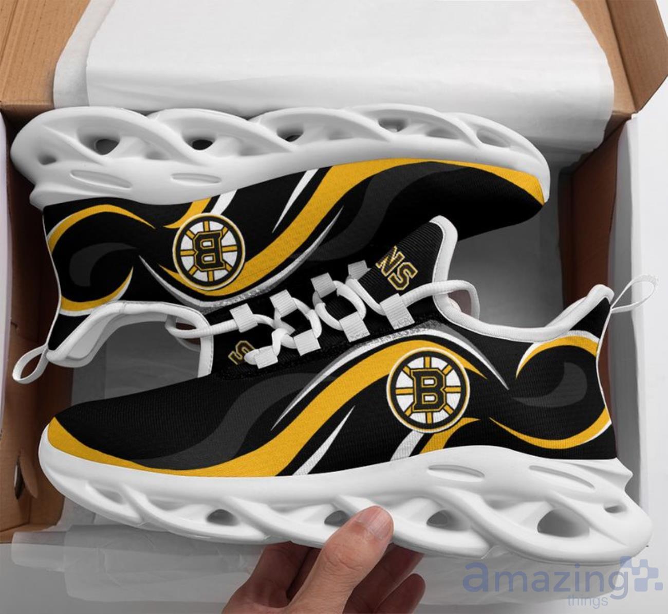 Boston Bruins Wavy Style Max Soul Shoes Special Style For Fans Product Photo 1