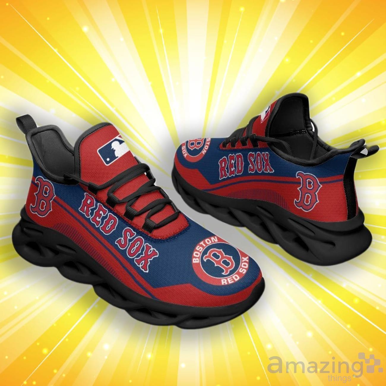 Boston Baseball Red Sox Max Soul Shoes Men And Women Running Sneakers Shoes  For Fans