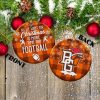 Bowling Green Falcons Ceramic Ornament Christmas Pixel Art Tartan Background Gift For Xmas