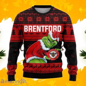 Brentford Grinch Ugly Christmas Sweater Custom Number & Name Product Photo 2