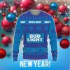 Bud Light Beers Big Snowflake Pattern Ugly Christmas 3D Sweater For Men And Women