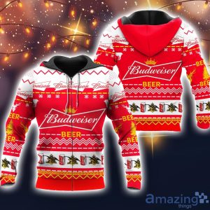Budweiser Beer 3D All Over Printed Ugly Christmas Sweater Sweatshirt Hoodie Christmas Gift Product Photo 4