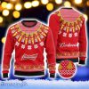 Budweiser Beer Heart Pattern Fair Isle Christmas Ugly Sweater Gift For Men And Women