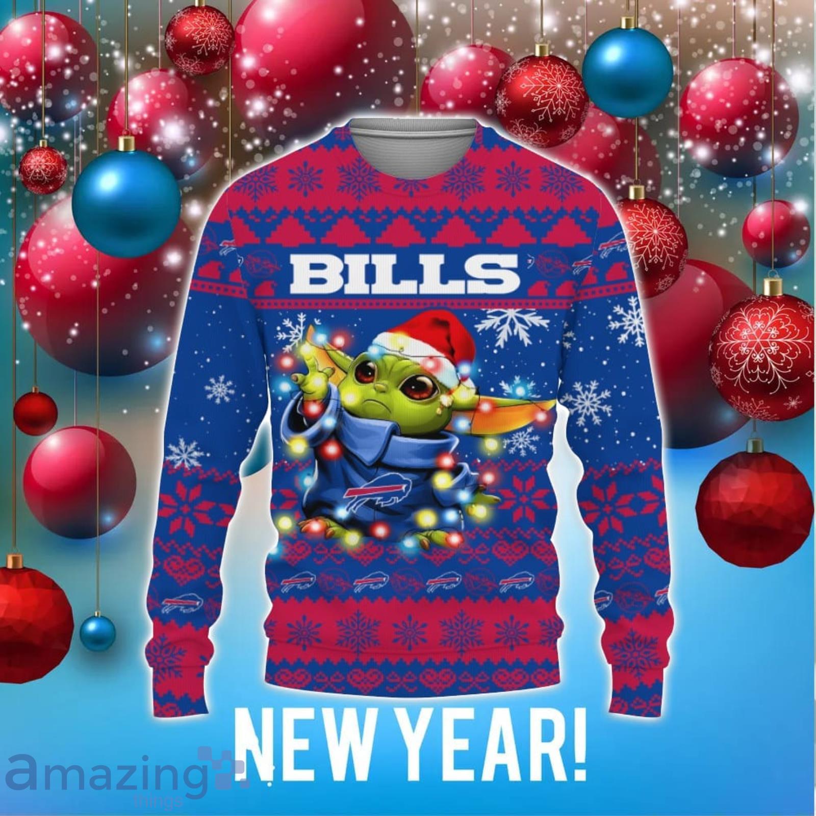 Baby Yoda Boba Fett The Mandalorian Buffalo Bills Ugly Christmas Sweater -  Trends Bedding