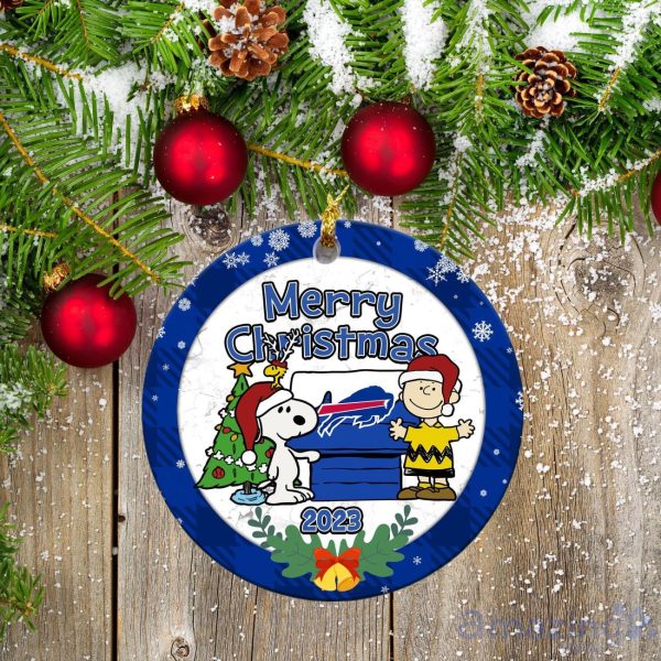 Buffalo Bills Snoopy Christmas Circle Ornament