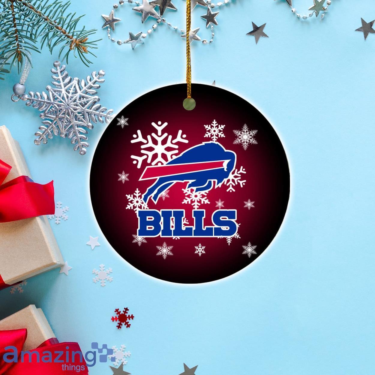 Buffalo Bills Christmas Merry Christmas Circle Ornament image Buffalo Bills Christmas Merry Christmas Circle Ornament Product Photo 1