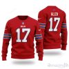 Buffalo Bills Josh Allen 17 Christmas All Over Print Ugly Sweater
