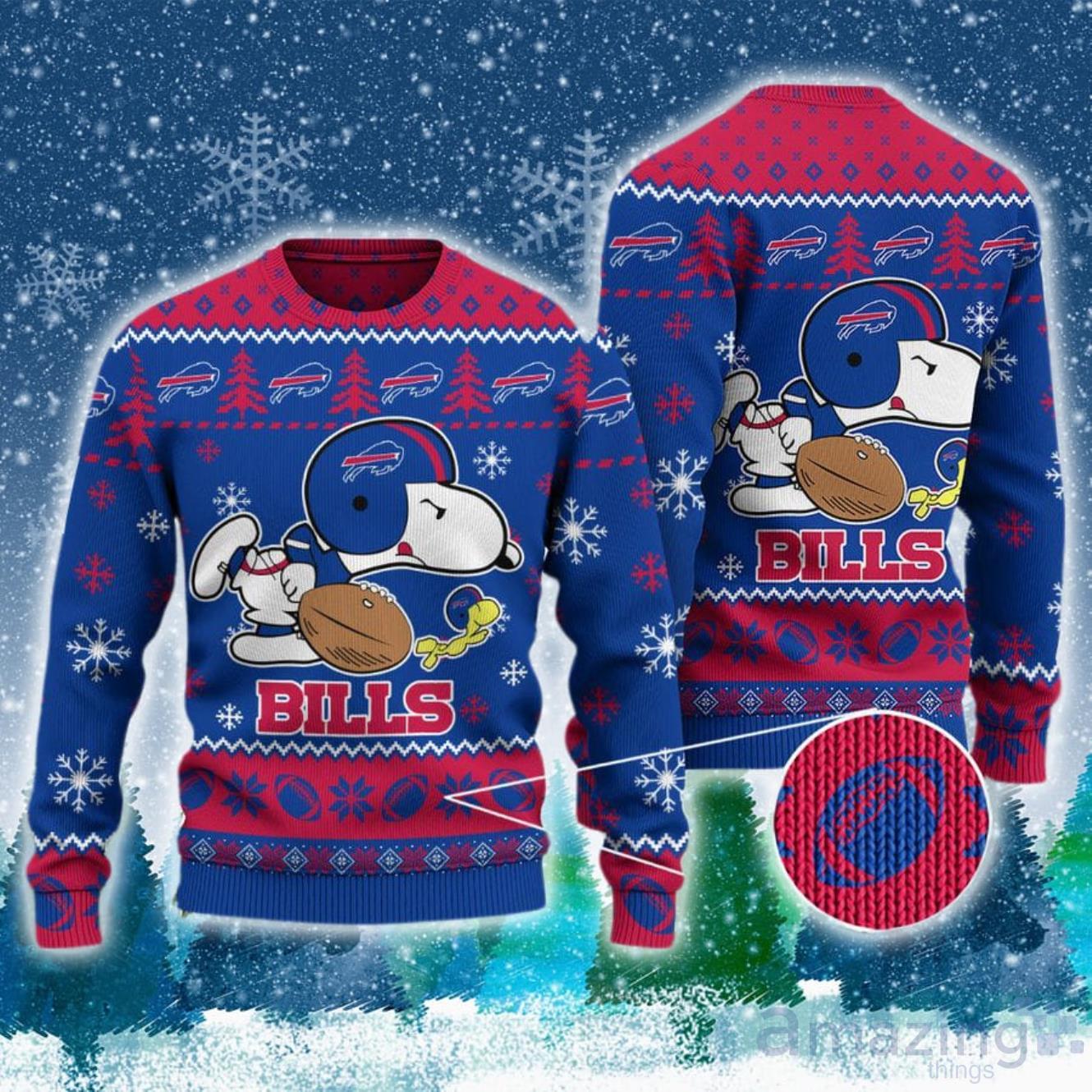 Buffalo Bills Snoopy Ugly Christmas Sweater NFL image Buffalo Bills Snoopy Ugly Christmas Sweater NFL Product Photo 1