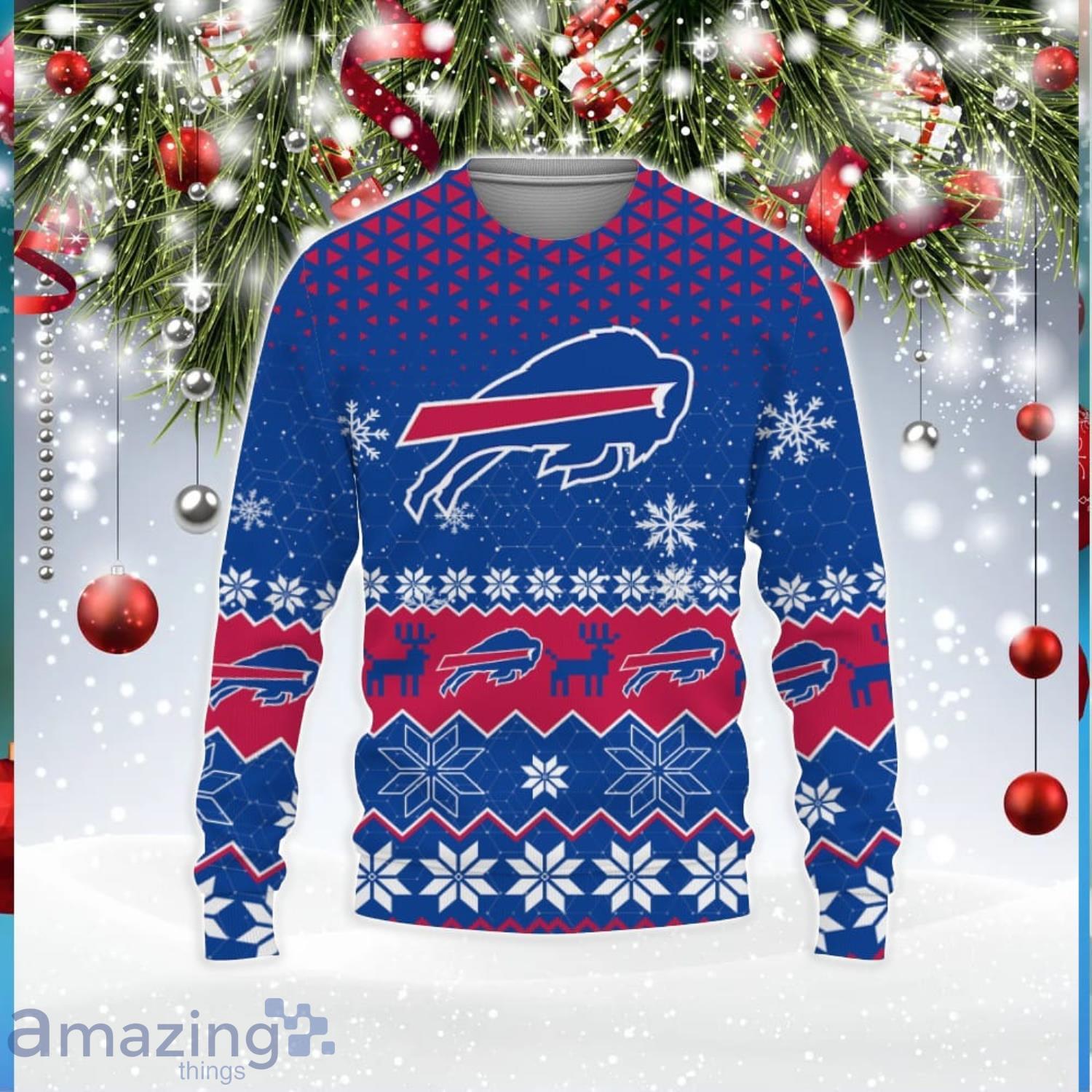 Buffalo Bills Snowflakes Pattern Ugly Christmas Sweater