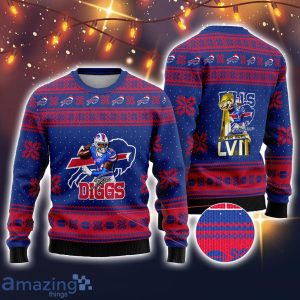 Buffalo Bills Stefon Diggs #14 Super Bowl LVII Champions 2023 Sport Player Ugly Christmas Sweater Christmas Gift Product Photo 1
