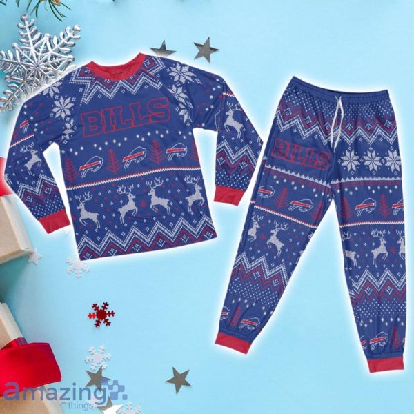 Men's Buffalo Bills Ugly Sweater Crewneck Pajama Set