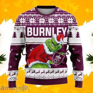 Burnley Grinch Ugly Christmas Sweater Custom Number & Name image Burnley Grinch Ugly Christmas Sweater Custom Number & Name Product Photo 2