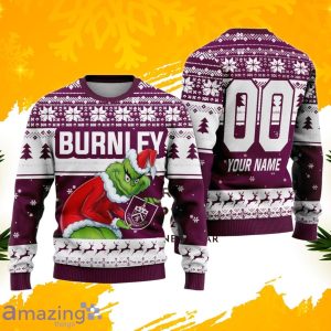 Burnley Grinch Ugly Christmas Sweater Custom Number & Name Product Photo 1