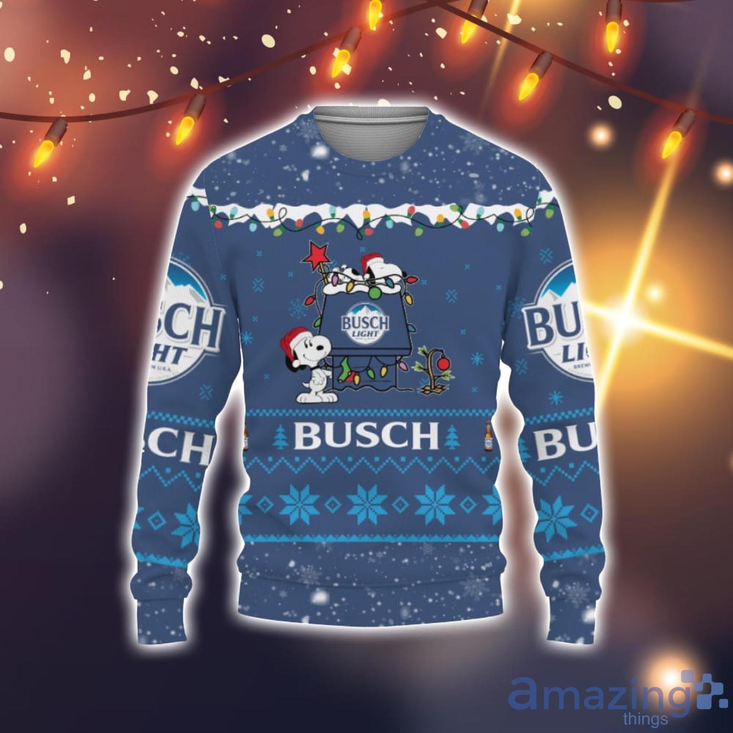 Busch Light Beers American Whiskey Beers Snoopy House Cute Christmas Gift Ugly Christmas Sweater image Busch Light Beers American Whiskey Beers Snoopy House Cute Christmas Gift Ugly Christmas Sweater Product Photo 1
