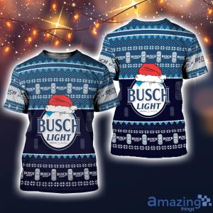 Busch Light Santa Hat 3D All Over Printed Ugly Christmas Sweater Sweatshirt Hoodie Christmas Gift Product Photo 5