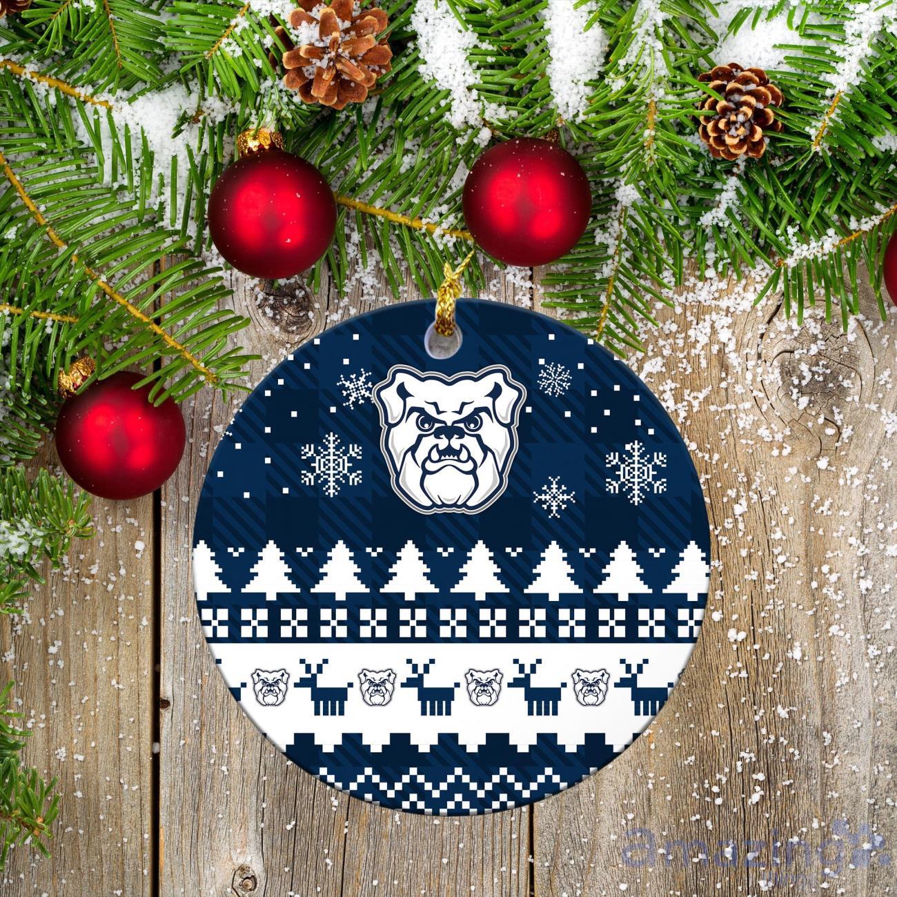 Butler Bulldogs Ceramic Ornament Christmas Pixel Art Tartan Background image Butler Bulldogs Ceramic Ornament Christmas Pixel Art Tartan Background Product Photo 2