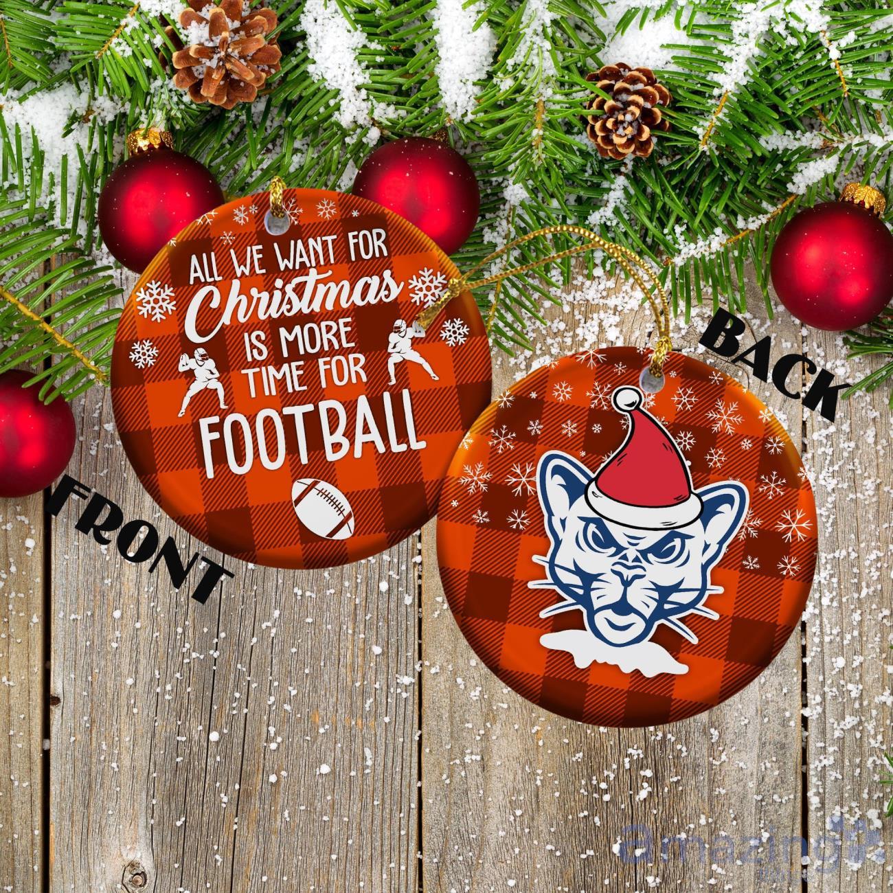 BYU Cougars Ceramic Ornament All We Want For Christmas Is More Time For Football Gift For Xmas image BYU Cougars Ceramic Ornament All We Want For Christmas Is More Time For Football Gift For Xmas Product Photo 1