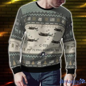 C-119 Flying Boxcar C119 Aircraft Ugly Christmas Sweater Veteran Christmas Gift Holiday Product Photo 2