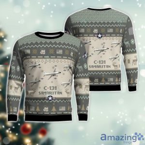 C-131 Samaritan C131 Aircraft Ugly Christmas Sweater Veteran Christmas Gift Sweater Product Photo 1