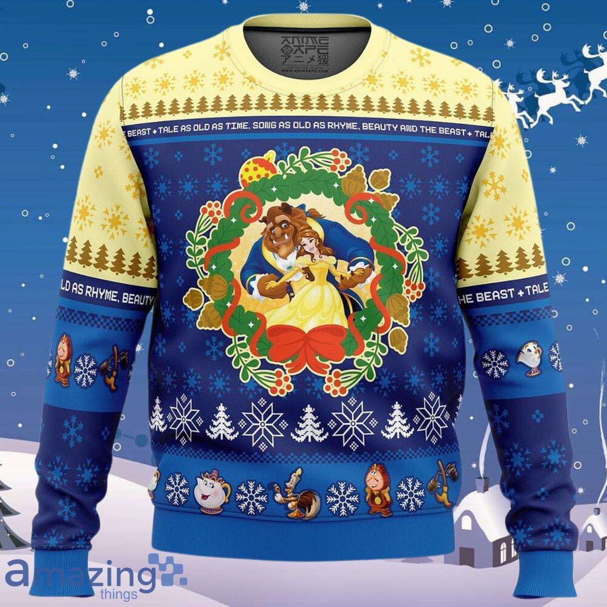 Christmas Beauty and the Beast Disney Ugly Christmas Sweater Best Gift For Men And Women Product Photo 1