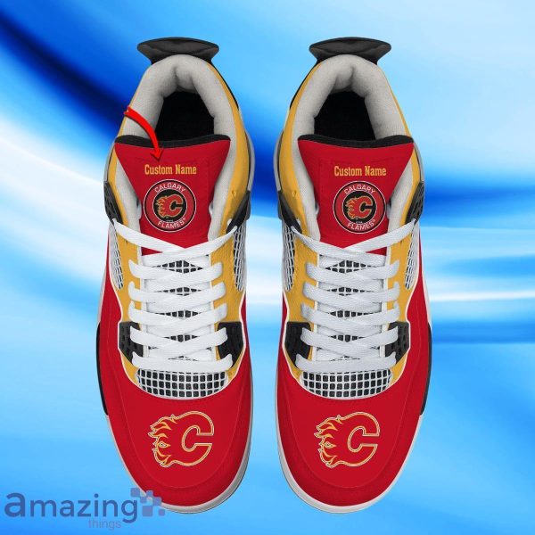 Calgary Flames Custom Name Air Jordan 4 Shoes Impressive Gift For Men Women Product Photo 2