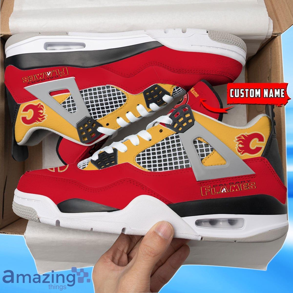 Calgary Flames Custom Name Air Jordan 4 Shoes Impressive Gift For Men Women Product Photo 1