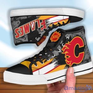 Calgary Flames High Top Shoes Style Sneakers For Real Fans Product Photo 2