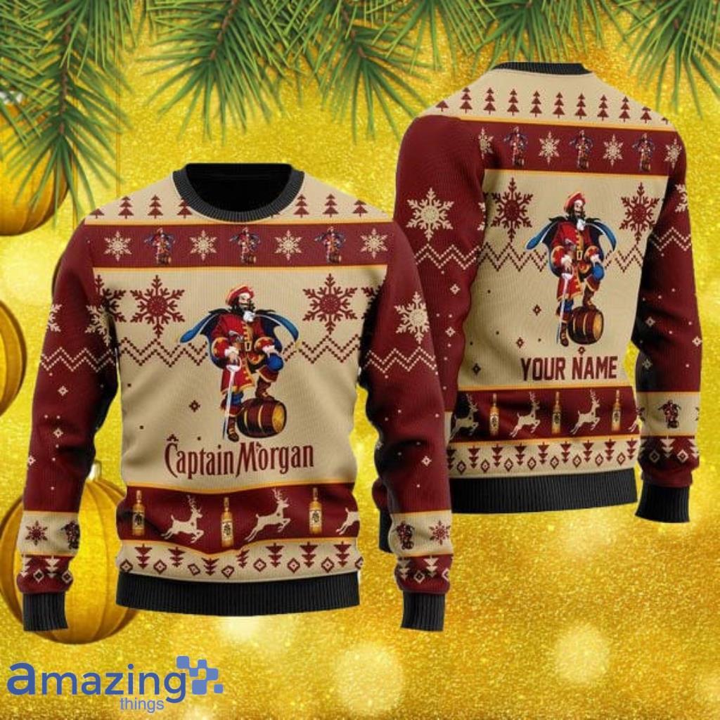 Captain Morgan Personalized Name Ugly Knitted Sweater Christmas Gift image Captain Morgan Personalized Name Ugly Knitted Sweater Christmas Gift Product Photo 1