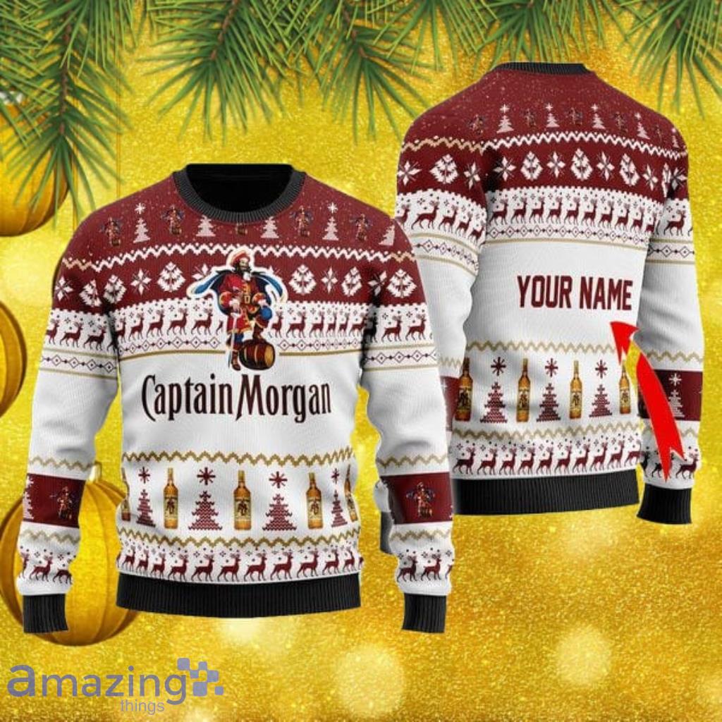 Captain Morgan Spirit Personalized Name Ugly Knitted Sweater Christmas Gift image Captain Morgan Spirit Personalized Name Ugly Knitted Sweater Christmas Gift Product Photo 1