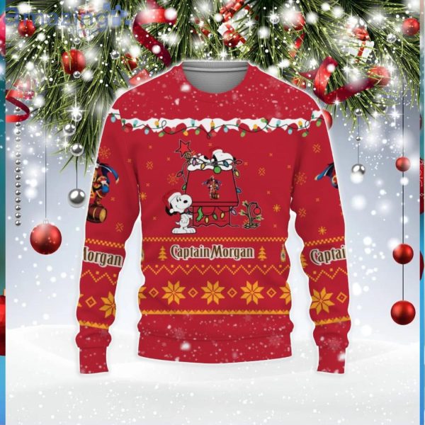 Captain Morgan Whiskey American Whiskey Beers Merry Christmas Snoopy House Cute Gift 3D Ugly Christmas Sweater Product Photo 1