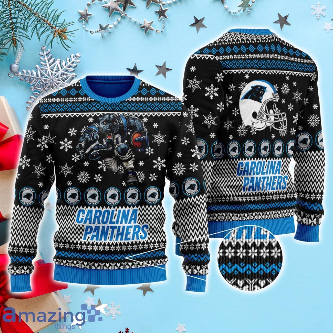 Carolina panthers christmas shop sweater with lights