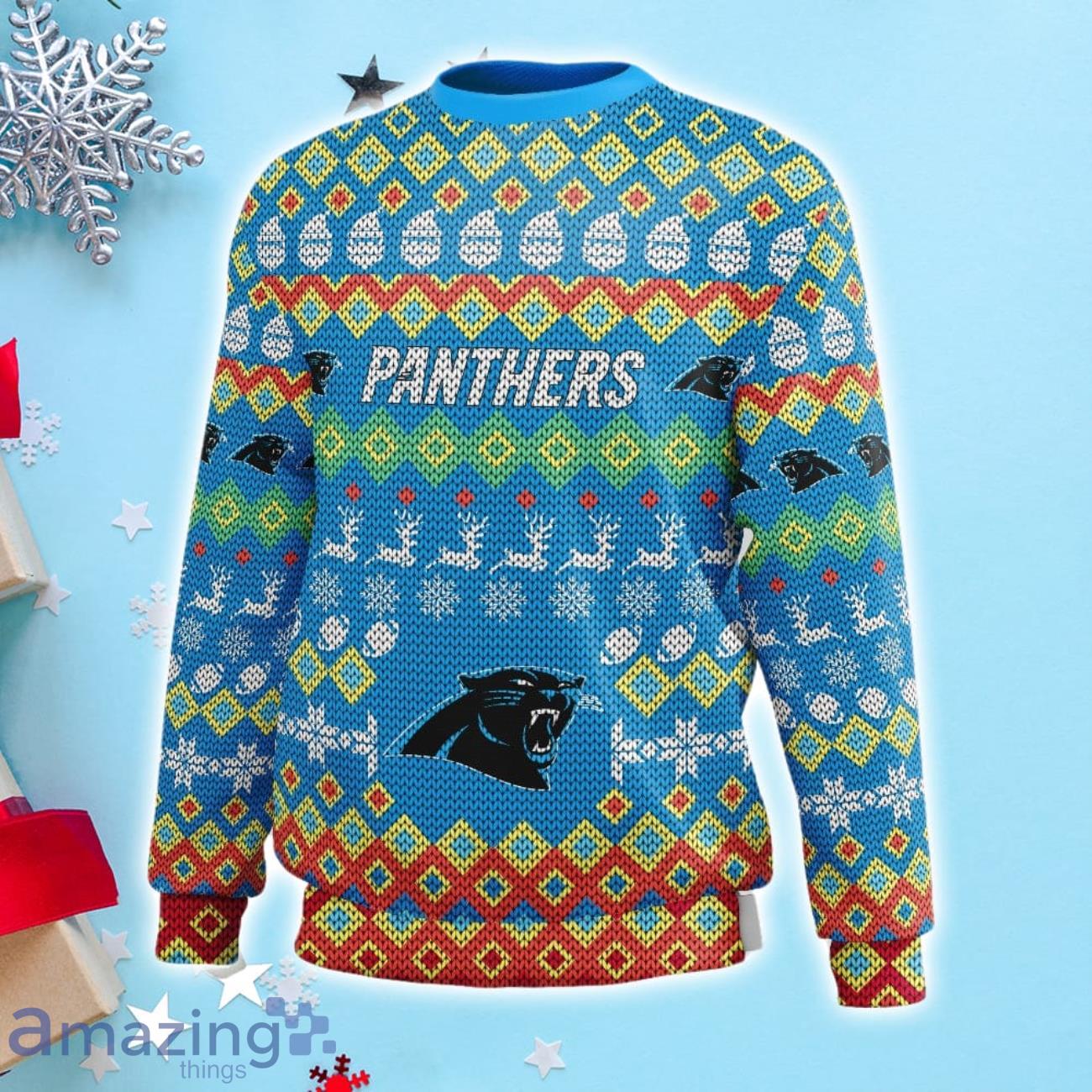 Carolina Panthers Big Logo 2021 Knit Ugly Pullover Christmas Sweater -  Q-Finder Trending Design T Shirt