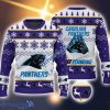 Carolina Panthers Fans Logo Snowflake Pattern Ugly Christmas Sweater For Fans Purple